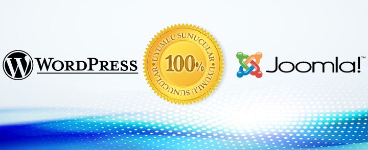 100 % Wordpress ve Joomla Uyumlu Sunucular